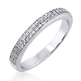 SNOWY HERITAGE แหวนเงินแท้ 925 Silver Jewelry ประดับเพชร CZ รุ่น RS2076-RR เคลือบทองคำขาว