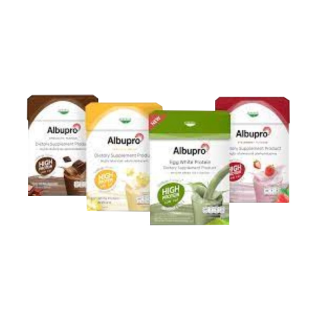 Albupro ผลิตภัณฑ์เสริมอาหาร มีโปรตีนจากไข่ขาว และวิตามิน NEW 12ซอง ขนาด300กรัม