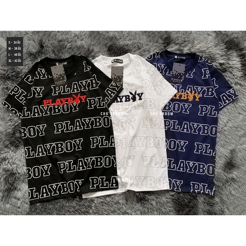 พร้อมส่ง เสื้อเพลบอย playboy งานปักอกและสกรีนเต็มตัว โครตสวยผ้าคอตตอนแท้ไม่ผสมนิ่มใส่สบาย ใส่ได้ทั้งชายและหญิง