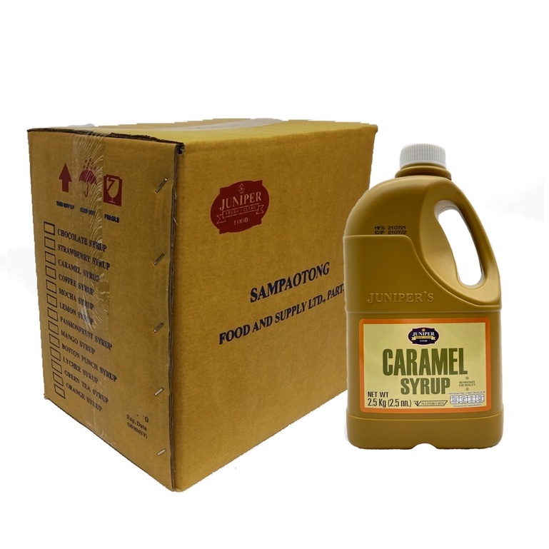 ยกลังJuniper Caramel Syrup 2.5 KG. (จูนิเปอร์ คาราเมล ไซรัป 2.5 กิโลกรัม)**จำกัดการซื้อ 1 ลัง/ออร์เด