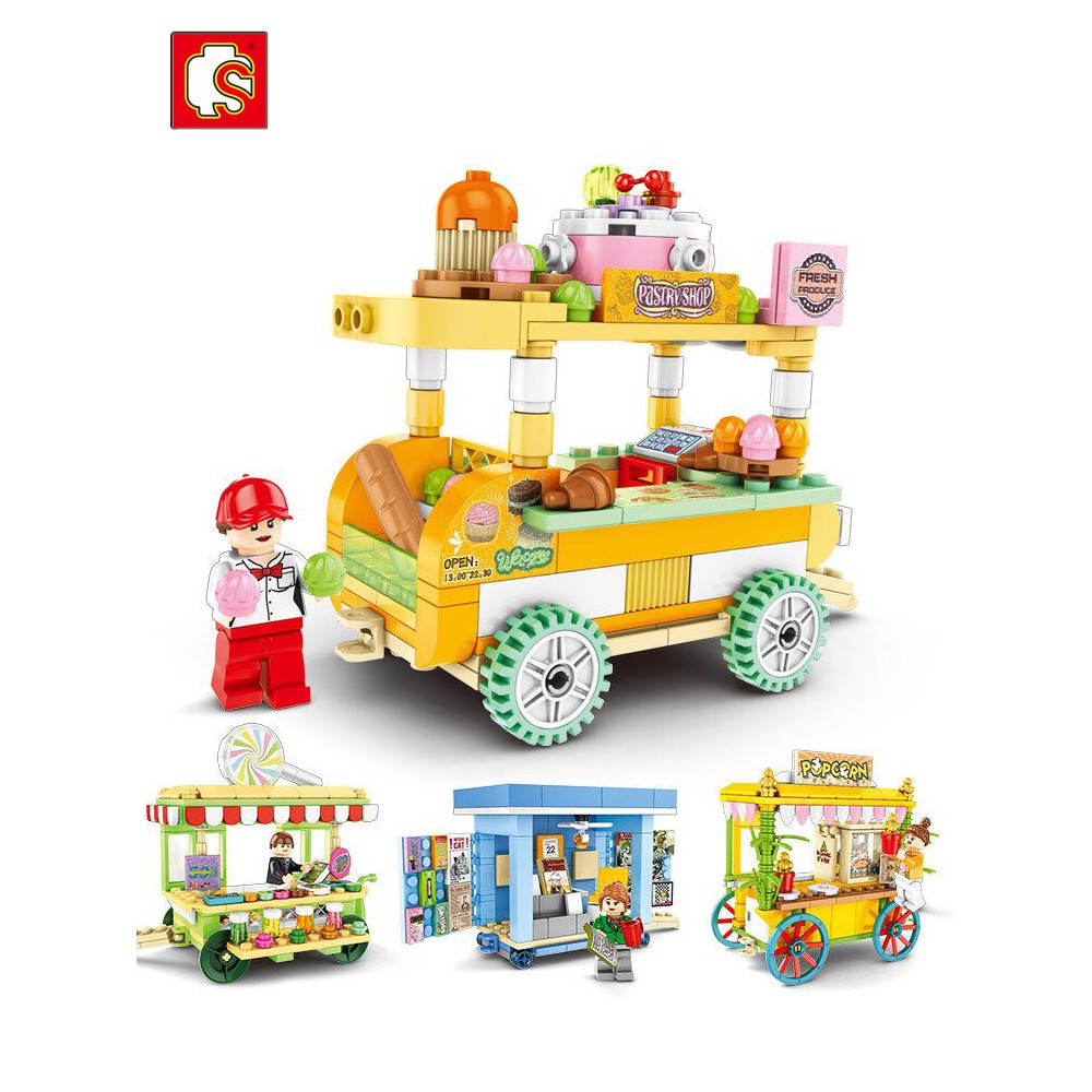 ตัวต่อนาโน  ชุดรถขายของ 1 set มี 4 กล่อง_Sembo blocks 601109-601112
