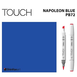 TOUCH TWIN BRUSH MARKER PB72 (NAPOLEON BLUE) / มาร์คเกอร์หัวพู่กัน-หัวตัดขนาดกลาง รหัส PB72 (NAPOLEON BLUE)