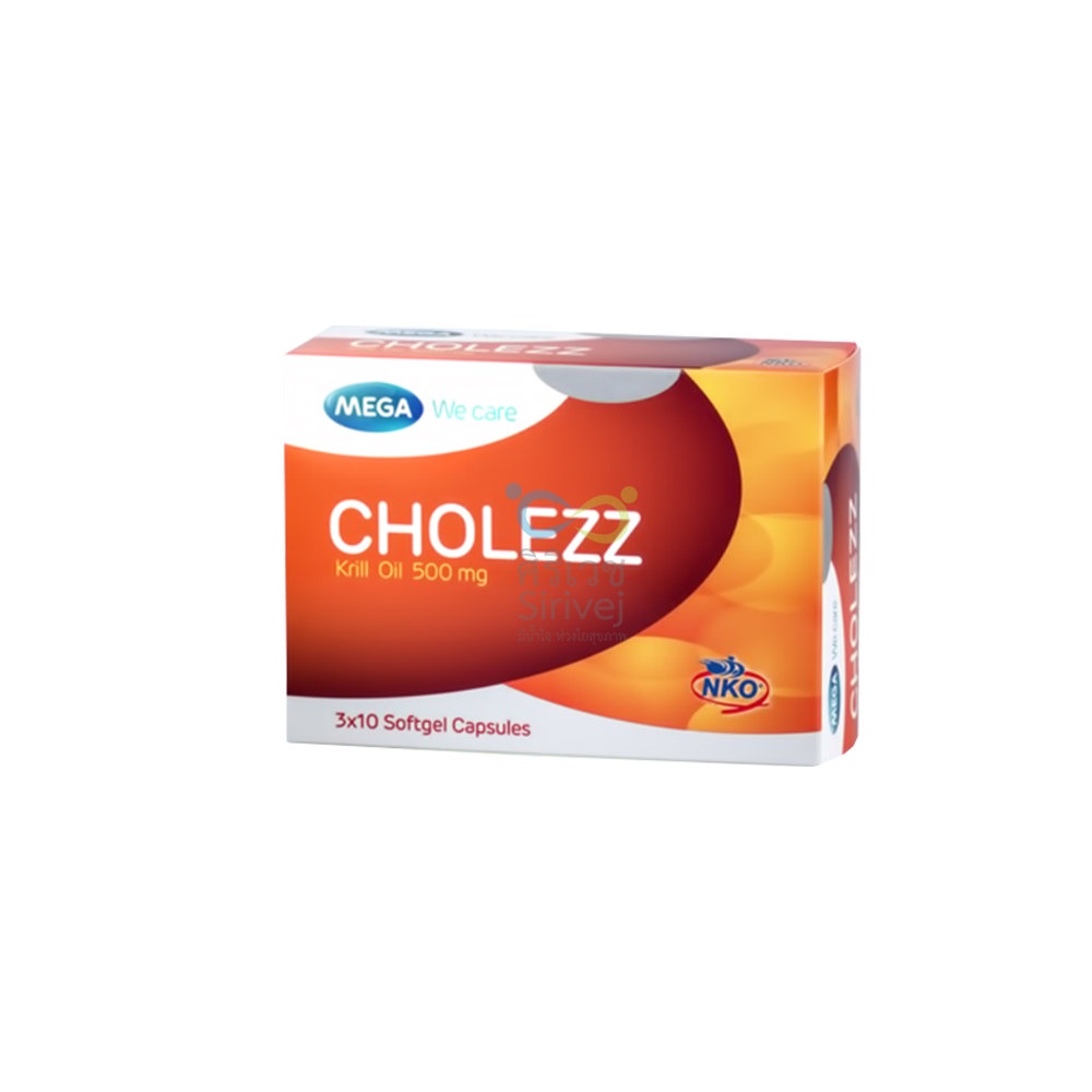&Mega We Care Cholezz(โคเลส คริลล์ออย 30 แคปซูล เพื่อหัวใจ ข้อ และลดอาการปวดประจำเดือน การเกิดโรคไขมันอุดตัน