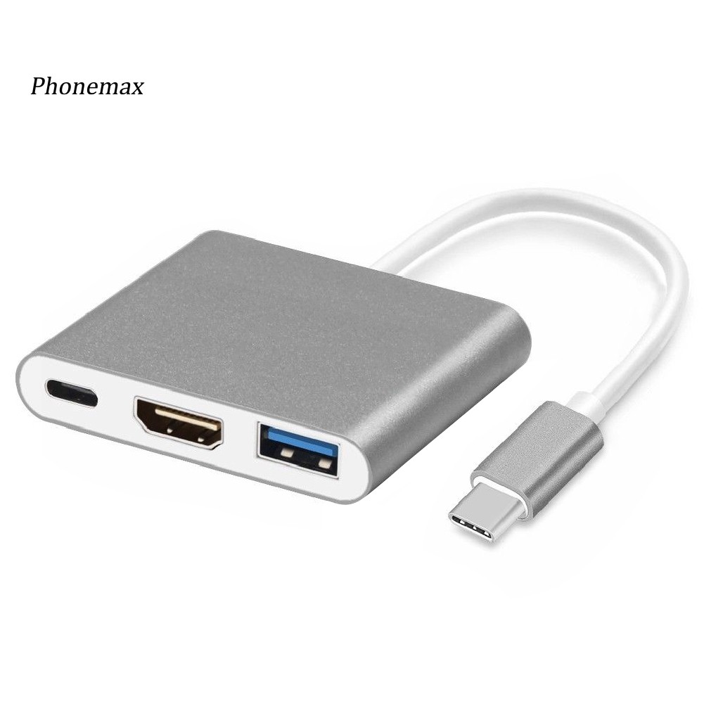 Phone-3 in 1 USB 3.1 Type C ถึง 4K HDMI USB 3.0 Hub Adapter Cable Converter Connector