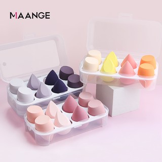 MAANGE 1กล่อง/8ชิ้น ฟองน้ำแต่งหน้า สำหรับเกลี่ยรองพื้น พัฟฟองน้ำแต่งหน้าแบบนุ่ม พัฟเกลี่ยรองพื้น ใช้งานง่าย