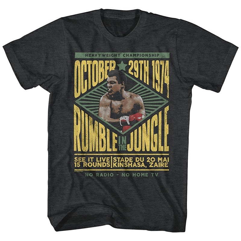 T Muhammad Ali 60S Rumble In The Jungle October 29 1974 เสื้อยืด ลายการ์ตูนน่ารัก