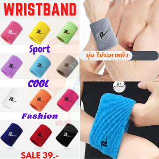 Wristband Sport ⛹️‍♂️⛹️‍♀️ ปลอกข้อมือซับเหงื่อ  ออกกำลังกาย ⚡ สินค้าพร้อมจัดส่ง ⚡ แบบ R