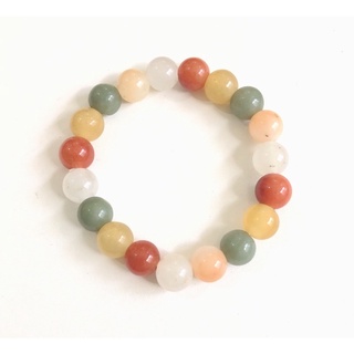 สร้อยข้อมือหยก 5 สีเขียวน้ำผึ้ง