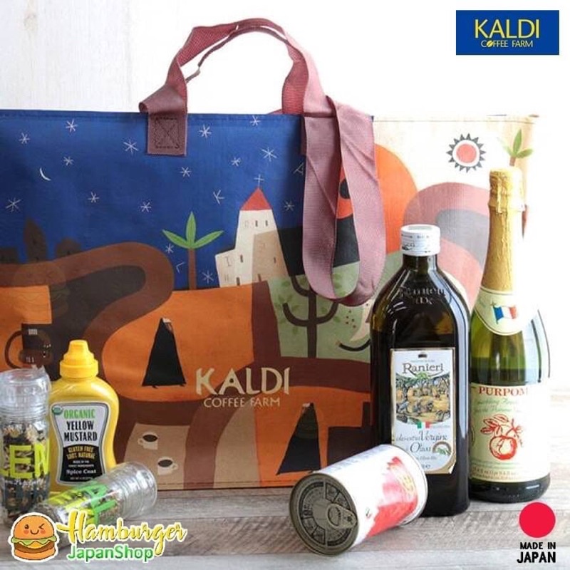 🇯🇵Eco Bag KALDI ถุงคาลดี้ลดโลกร้อน ขนาดใหญ่ ลาย Kaldi Legend นำเข้าจากญี่ปุ่น🇯🇵
