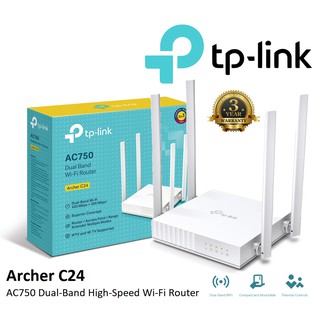 เร้าเตอร์ TP-LINK (Archer C24) AC750 Dual-Band Wi-Fi Router 2.4 GHz / 5 GHz