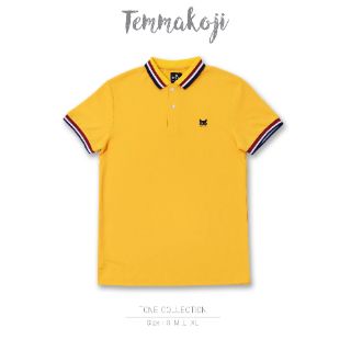 เสื้อโปโลมีสไตล์  แบรนด์  Temmakoji สีเหลืองมัสตาร์ด สามารถเก็บปลายทางได้