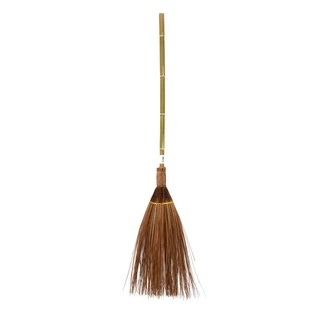 ไม้กวาดทางมะพร้าว ด้ามยาวจัมโบ้ สีน้ำตาล Broom Long handle brown jumbo