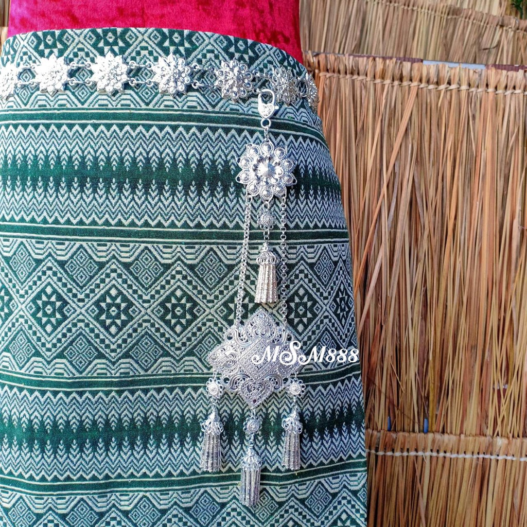 ห้อยข้าง ตุ้งติ้งห้อยเข็มขัด ประดับคู่กับเข็มขัด สีเงินขาว