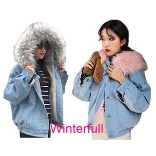 E23❗️❗️พร้อมส่ง❗️❗️(มีภาพงานจริง) 🔥Faux fur jacket แจ๊คเกตยีนส์เฟอร์♥️ถูกที่สุด‼️มีภาพรีวิวจริงเยอะมาก ส่งทันที