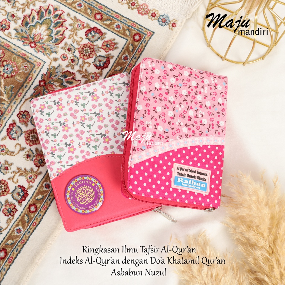Mushaf Raihan dan Sabrina alquran terjemah resleting spesial pink cover cantik elegan pelangi full c