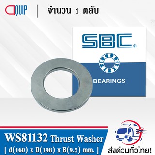 WS81132 SBC Needle Roller Thrust Washer Bearing WS 81132