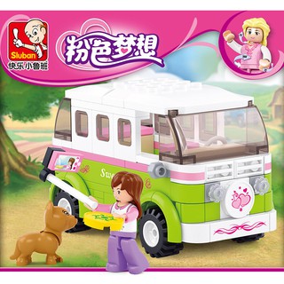 ProudNada Toys ของเล่นเด็ก ตัวต่อ รถตู้ Sluban Sweet dream 158 PCS B0523