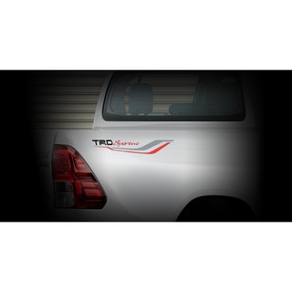 Accessories แท้ Toyota Revo สติ๊กเกอร์ตกแต่งด้านข้างตัวถังด้านหลัง TRD (โลโก้สีดำ) TRD Tape Stripe Side Body Back