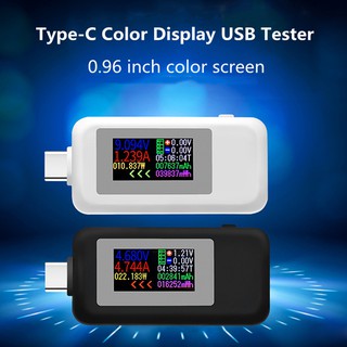 10 in 1 หน้าจอสี DC Type-C Tester 0-5A ปัจจุบัน 4-30 โวลต์แรงดันไฟฟ้า USB C Harger Tester มิเตอร์ไฟฟ้าเครื่องตรวจจับแบตเตอรี่มือถือ