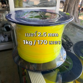 สุดคุ้มประหยัด!! เอ็นตัดหญ้าแบบเหลี่ยม เบอร์2.5 mm ขนาด 1kg/170เมตร ทน เหนียว แข็งแรง ใช้ได้นาน