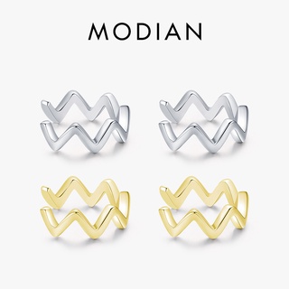 Modian ต่างหูเงินสเตอร์ลิง 925 ชุบทอง 14k เครื่องประดับแฟชั่น สําหรับผู้หญิง