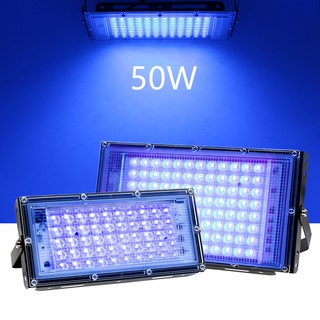 220V Full Spectrum LED Grow Light 50W แสงสีม่วง UV 395nm ไฟปลุกต้นไม้ ไฟช่วยต้นไม้ตัวเร็ว มีสวิตช์ปิดเปิด สายไฟยาว1.5โมต