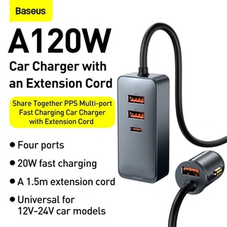 *Baseus car charger 120W USB ประเภท C ที่ชาร์จแบตในรถ QC 3.0 PD 3.0