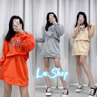 L.A Shop ​พร้อมส่ง ชุดเซ็ท เสื้อแขนยาว+กระโปรง ทรงเท่กำลังมามาก "DX-6402" -N 03