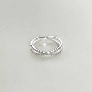 vela.cheeva : *silver925 / cz ring แหวนเงินแท้ แหวนเพชรไขว้