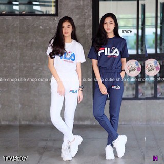 Set เสื้อ+กางเกงขายาว สกรีน FILA x KITTY
