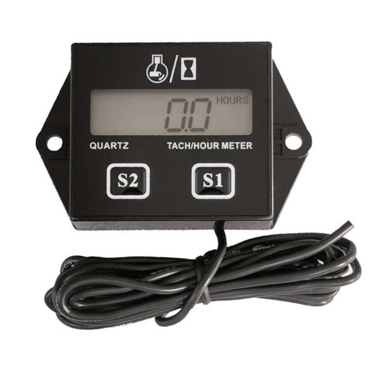 Mojito RPM Meter จอแสดงผล LCD เครื่องยนต์ Tach Hour Meter Tachometer Gauge สําหรับรถยนต์รถจักรยานยนต