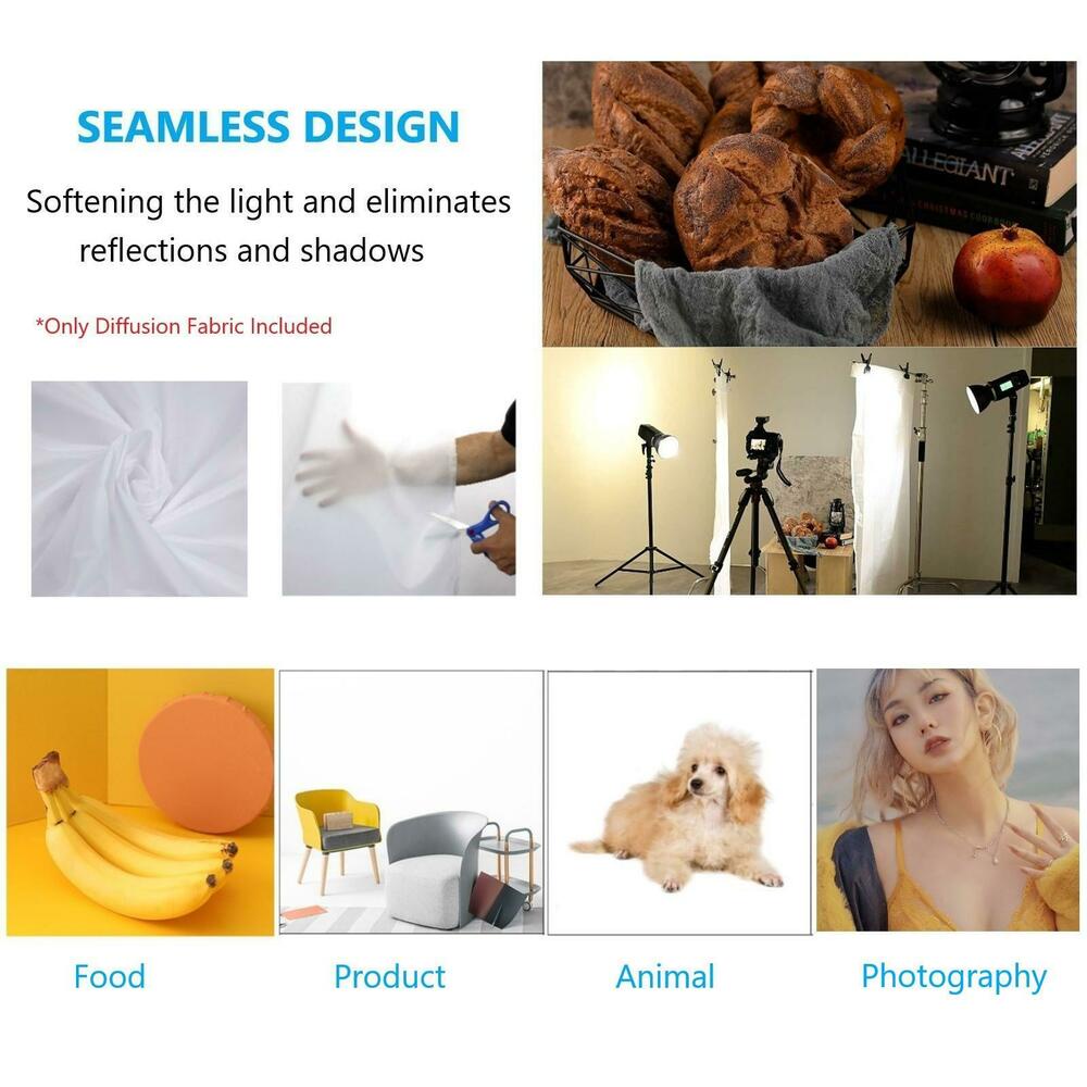 Selens เต็นท์ไนล่อน ผ้าไหม กระจายแสง สีขาว ไร้รอยต่อ 1 2 3 4 ม. x 1.7 ม. สําหรับถ่ายภาพ