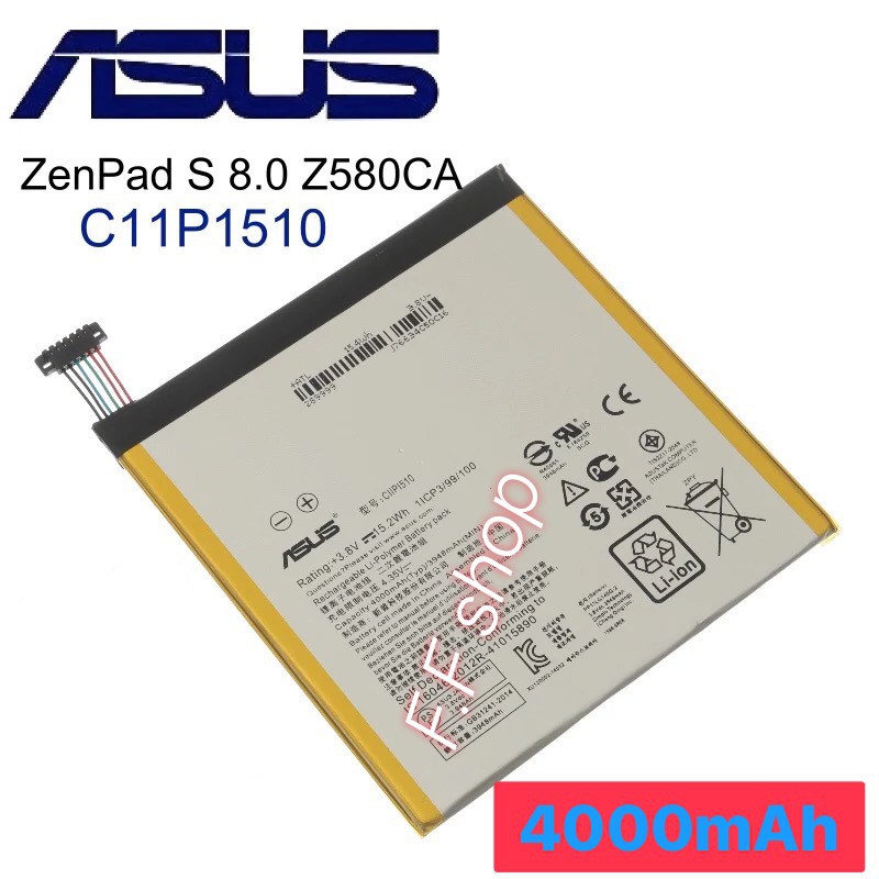 แบตเตอรี่ แท้ ASUS ZenPad S 8.0 Z580CA C11P1510 4000mAh ประกันนาน 3 เดือน