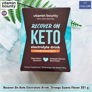 Vitamin Bounty - Recover On Keto Electrolyte Drink, Orange Guava Flavor 201 g อาหารเสริมคีโต แบบผง