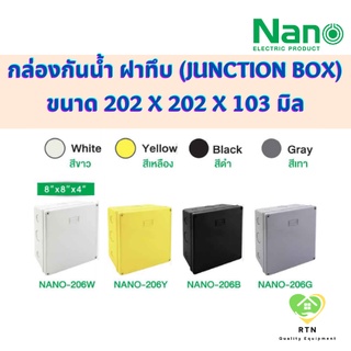 NANO กล่องกันน้ำพลาสติก กล่องกันน้ำ (Junction Box) ขนาด 8x8 นิ้ว IP65 รุ่น NANO-206 (ฝาทึบ)