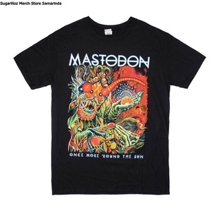 คอลูกเรือเสื้อยืดคอกลมเสื้อยืด พิมพ์ลาย Mastodon Once More Round the Sun Band Lผ้าฝ้ายแท้