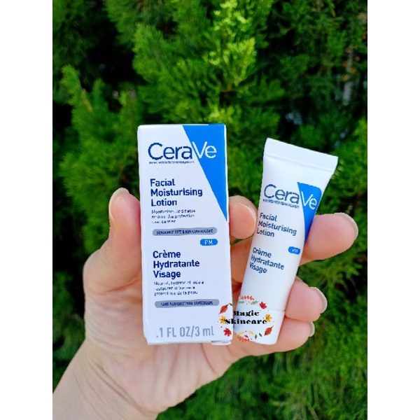 Cerave facial moisturising lotion PM ขนาด3ml (ชิ้นละ 17 บาท ซื้อ10ชิ้นแถม1)
