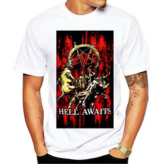 ฮิปฮอปแขนสั้นใหม่ เสื้อยืดลําลอง แขนสั้น พิมพ์ลายอัลบั้ม Slayer Band Hell Awaits Art M L 2 Oljgch32Lajnne43