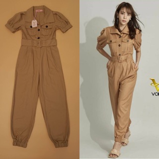 Jumpsuit​แขนพองคอปก (S/M/L) ป้าย VORA