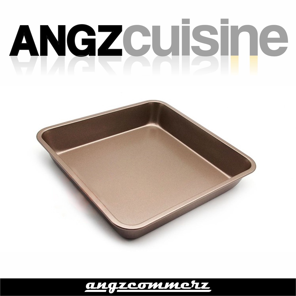 GOLD NONSTICK SQUARE CAKE PAN 9 นิ้ว / BROWNIES CAKE PAN STEAMED PAN