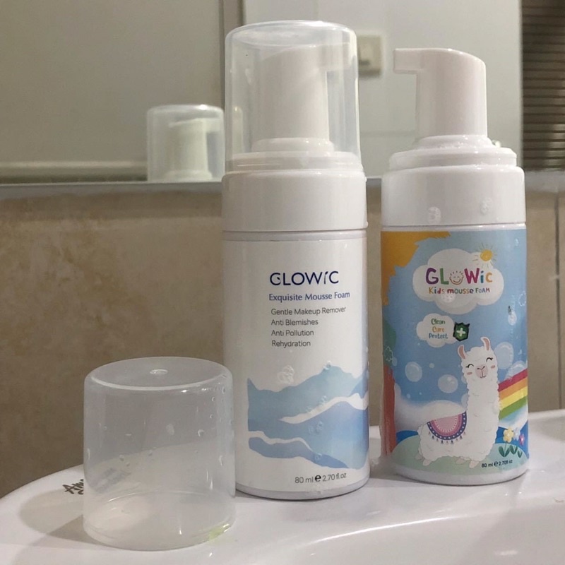 โปร 2 ขวด Glowic Mousse Foam Set : มูสโฟมล้างหน้าสูตรผู้ใหญ่  และสูตรเด็ก