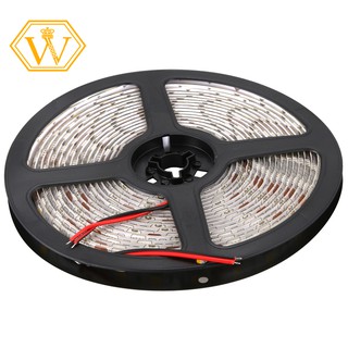 (w) สายไฟ 300 led 5050 smd กันน้ําสีขาว 12 v ยาว 5 เมตรสําหรับตกแต่งรถยนต์