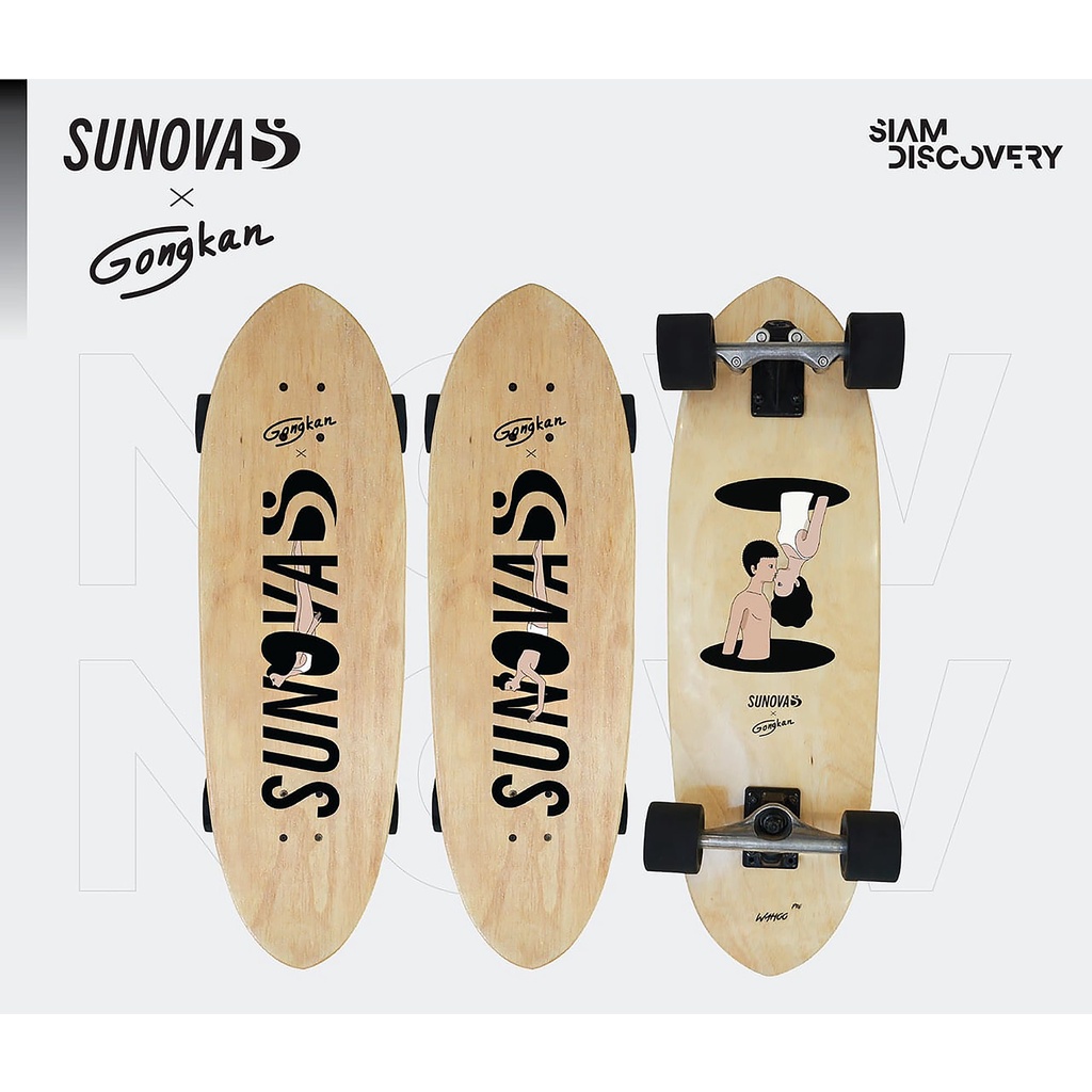 [ผ่อน0%] [ส่งฟรี] [มือ1]​ [Women No004] Sunova x Gongkan Surfskate Limited Edition Wahoo Pro Model 29'