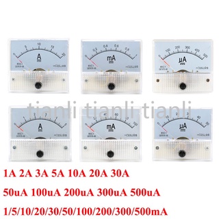 แผงมิเตอร์วัดกระแสอะนาล็อก Dc 1A 3A 5A 10A 30A 10mA 50mA 100mA 500mA 50uA 100uA 200uA เกจแอมมิเตอร์ 85C1