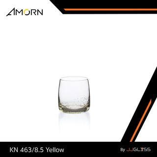 JJGLASS - ( AMORN )  KN 463/8.5 Yellow     - แก้วน้ำดื่ม ทรงเตี้ย  สำหรับใส่เครื่องดื่ม ความสูง 8.5 ซม.