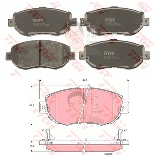 GDB3235 ผ้าเบรค-หน้า(TRW) (เนื้อผ้า COTEC) LEXUS IS200, CROWN ESTATE 2.5 /LEXUS GS300 00-05