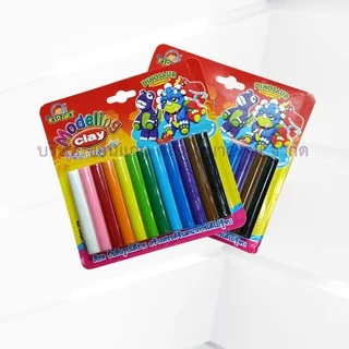 💙KKNT | ดินน้ำมันไร้สาร KidArt (คิดอาร์ท) 200 กรัม 12 สี/แผง Plasticine T200-DI 200G ไม่ติดมือ