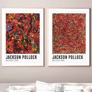 โปสเตอร์ภาพวาดผ้าใบ ลาย Jackson Pollock Fauvism Line Abstract สไตล์นอร์ดิก สําหรับตกแต่งผนัง