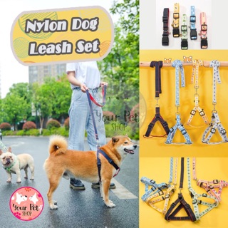 สายจูงหมาไนลอน สายจูงหมา สายจูงสุนัข สายรัดอก harness สายรัดอกสุนัข Nylon Dog Leash Set พุดเดิ้ล ปอม ชิวาวา บีเกิ้ล