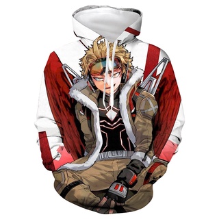 Bilicos Hero Academia Hawks Keigo Takami เสื้อโค้ทมีฮู้ด สีแดง (รอบอก 110 ซม.)